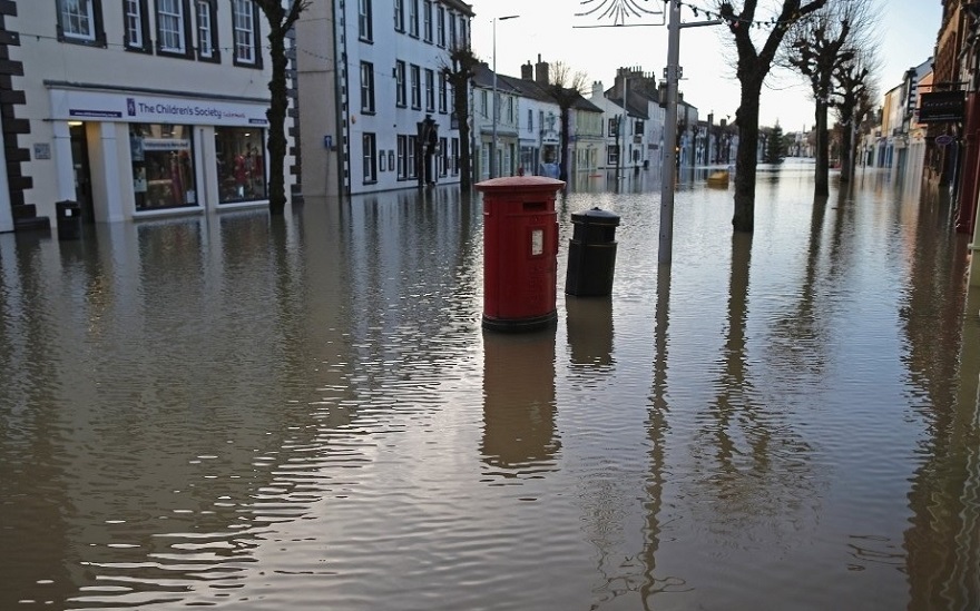 street in Lancaster hit by the flooding caused by Storm Desmond