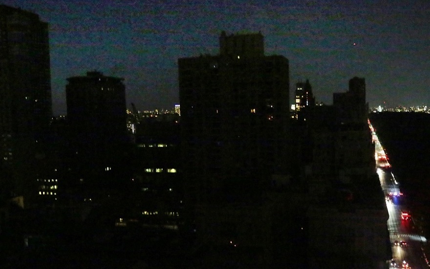 landscape of west-side Manhattan, New York City, during July 2019 blackout